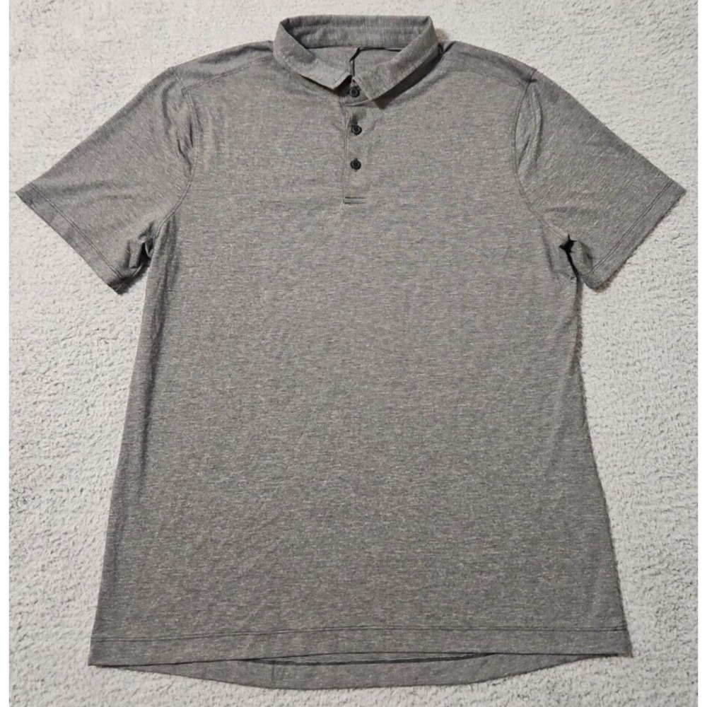 Lululemon Polo Shirt Mens Size XL Gray Performance Short Sleeve Casual Golf Flex
